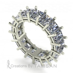Diamond Radiant Low Basket Eternity Ring 6.90Ctw