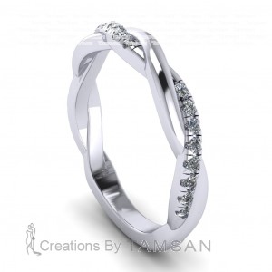 Diamond Round Cut Anniversary Twist Ring 0.20Ctw