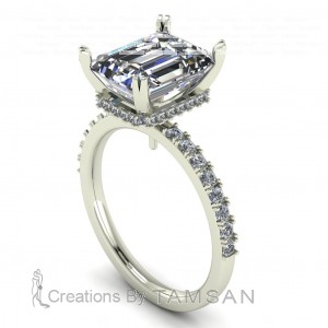 Hidden Halo Engagement Ring 5.25Ctw