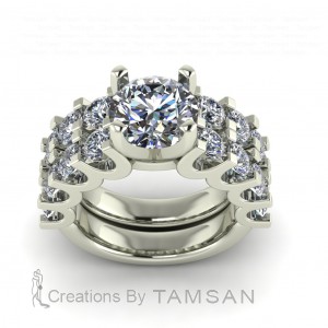 U Prong Diamond Bridal Set 6.10Ctw