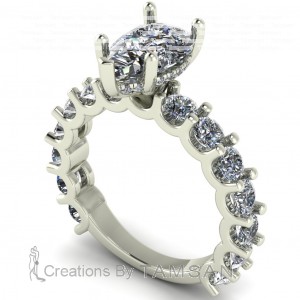 Pear Hidden Halo Engagement Ring 2.25Ctw