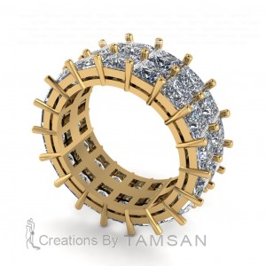 Diamond Princess 2 Row Eternity Ring 10.70Ctw