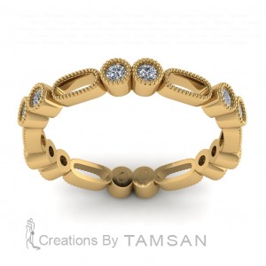 Diamond Round Cut Eternity Ring with Milgrain 0.35Ctw