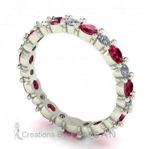 Diamond Oval and Round Eternity Ring 1.45Ctw