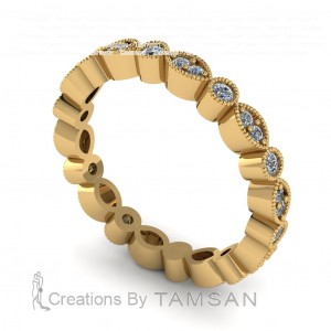 Diamond Round Cut Eternity Ring with Milgrain 0.43Ctw