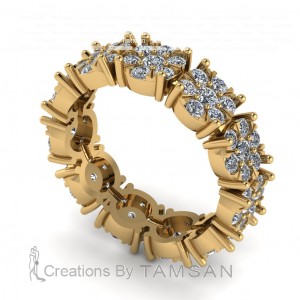 Diamond Round Cut Cluster Eternity Ring 2.15Ctw