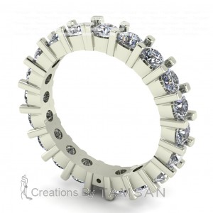 Diamond Round Cut Eternity Ring with Lock 2.20Ctw