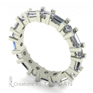 Diamond Baguette and Round Eternity Ring 1.85Ctw