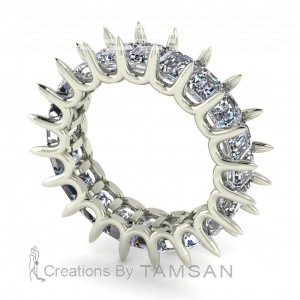 Diamond Emerald Eternity Ring 4.90Ctw