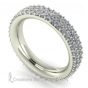 Diamond Round Cut 3 Row Eternity Ring 1.90Ctw