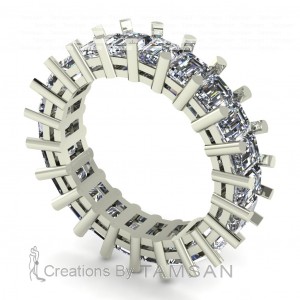 Diamond Emerald Eternity Ring 6.15Ctw