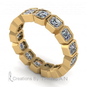 Diamond Asscher Eternity Ring 2.10Ctw