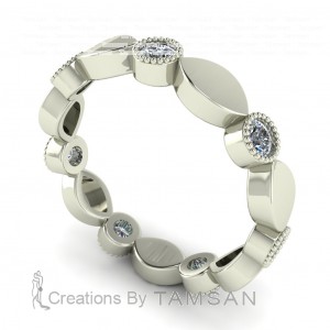Diamond Round Cut Eternity Ring with Milgrain 0.70Ctw