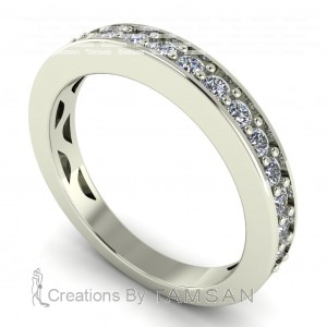 Diamond Round Cut Anniversary Ring 0.45Ctw