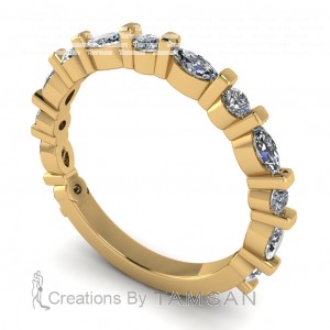 Diamond Marquise and Round Anniversary Ring 0.50Ctw