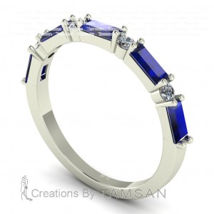 Diamond 	Baguette and Round Anniversary Ring 0.75Ctw