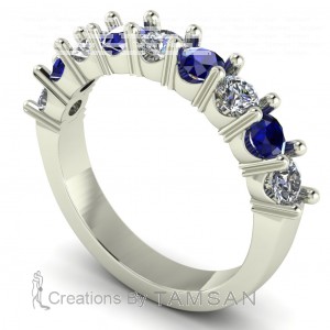 Diamond Round Cut Anniversary Ring 1Ctw