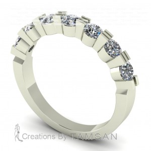 Diamond Round Cut Anniversary Ring 0.80Ctw