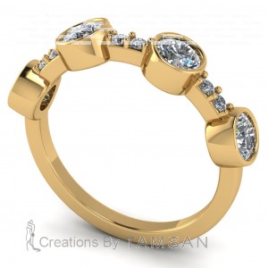 Diamond Round Cut Anniversary Ring 1.10Ctw