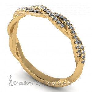 Diamond Round Cut Anniversary Twist Ring 0.15Ctw
