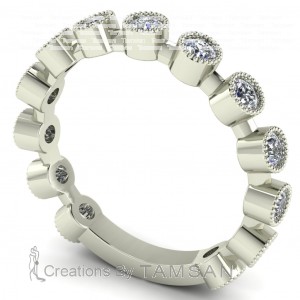 Diamond Round Cut Anniversary Ring 0.90Ctw