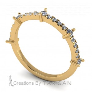 Diamond Round Cut Anniversary Dainty Ring 0.35Ctw
