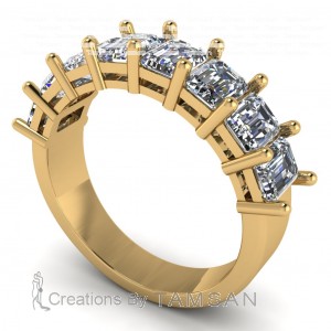 Diamond Emerald Anniversary Ring 2.40Ctw