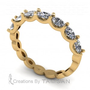 Diamond Oval Anniversary Ring 0.55Ctw