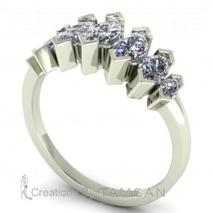 Diamond Graduated Marquise Anniversary Ring 1.30Ctw