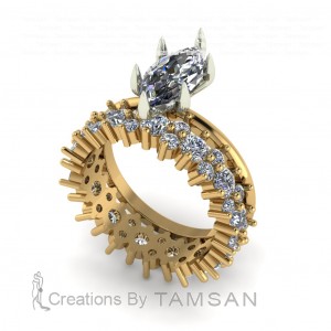 Marquise Engagement Ring and matching band