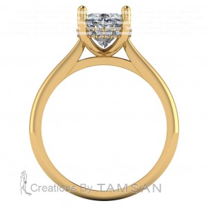 Oval Hidden Halo Cathedral Engagement Ring