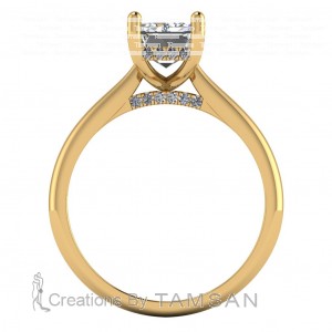 Emerald Cathedral Hidden Halo Engagement Ring