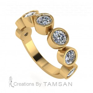 Diamond Round Cut Anniversary Ring 1.30Ctw