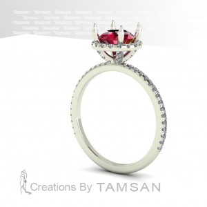 Earth Waverly Halo Round Cut Engagement Ring 1.90Ctw