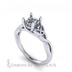 Round Solitaire Engagement Ring 0.9Ctw