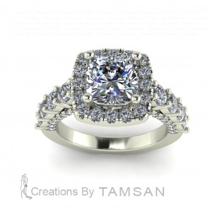 Cushion Halo Engagement Ring 2.70Ctw