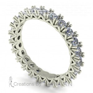 Diamond Round Cut Zig Zag Gallery Eternity Ring 1.90Ctw