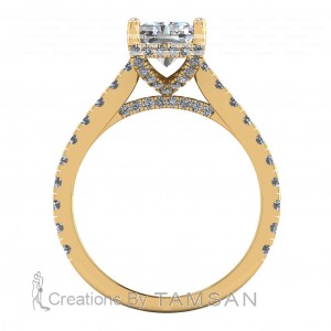 Radiant Pave Cathedral Engagement Ring