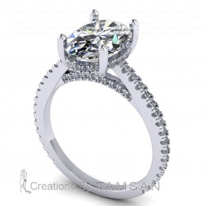 Oval Cathedral Engagement Ring
