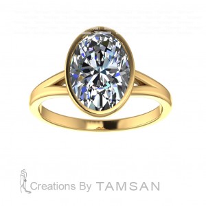 Oval Solitaire Engagement Ring 2.6Ctw