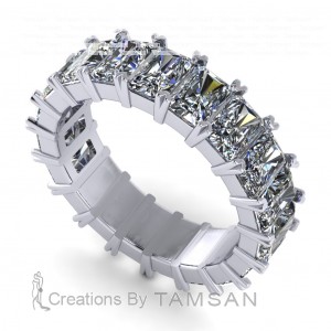 Diamond Eternity Radiant Cut Ring 5.90Ctw