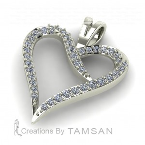 Diamond Heart Pendant 0.62Ctw