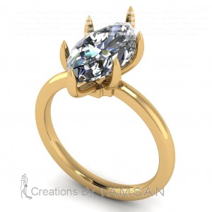 Marquise Solitaire Engagement Ring with Cross Gallery 2.60Ctw