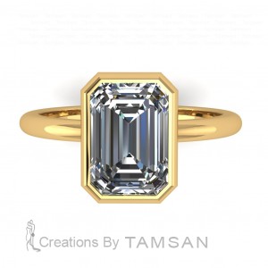 Emerald Bezel Solitaire Engagement Ring 1.90Ctw