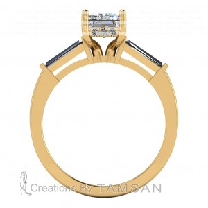 Radiant and Tapered Baguettes Engagement Ring