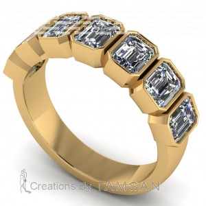 Diamond Emerald Anniversary Ring 2.15Ctw
