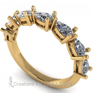 Diamond Pear Anniversary Ring 1Ctw