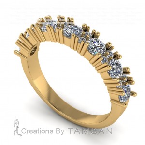 Diamond Round Cut Anniversary Ring 1.10Ctw