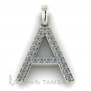 Diamond Initial Block Letter A 0.30Ctw