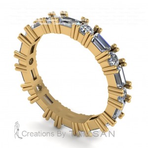 Diamond Baguette and Round Eternity Ring 2.45Ctw